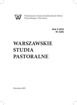 Rok 2015 Nr 28 - Warszawskie Studia Pastoralne
