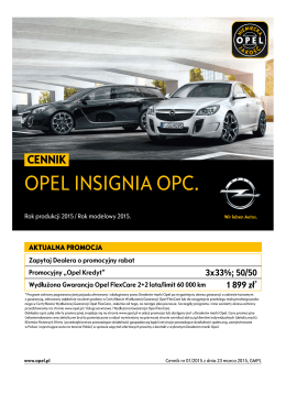 Opel Insignia OPC ceny 2015 - Opel Insignia OPC