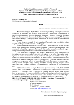 Page 1 Wydział Nauk Ekonomicznych SGGW w Warszawie Wydział