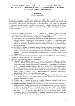 Regulamin realizacji zadania w 2015 r.