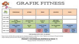 Grafik zajęć fitness PDF
