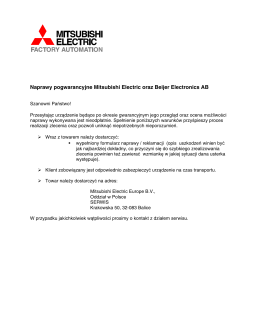 Naprawy pogwarancyjne Mitsubishi Electric oraz Beijer Electronics AB