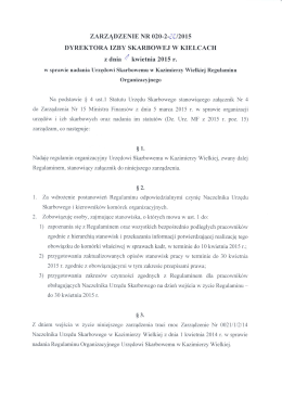 Regulamin organizacyjny Urzędu Skarbowego w Kazimierzy