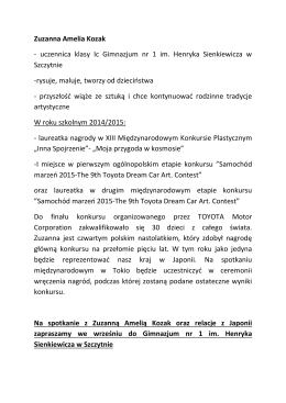Zuzanna Amelia Kozak - GIMNAZJUM nr 1 im. H. Sienkiewicza w