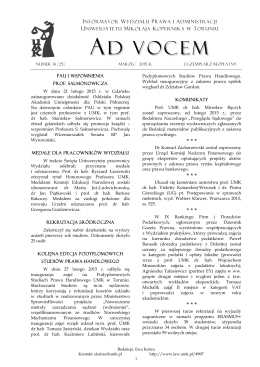 Ad Vocem 2015, nr 14 - Wydział Prawa i Administracji UMK