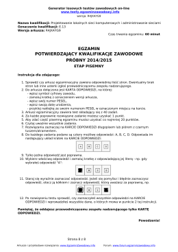 egzamin potwierdzający kwalifikacje zawodowe próbny 2014/2015