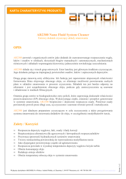 AR2300 Nano Fluid System Cleaner OPIS Zalety / Korzyści