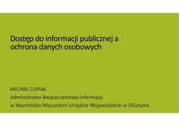 ochrona danych osobowych a dostęp do informacji publicznej