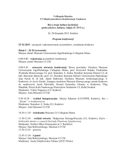 Program konferencji - Muzeum Archeologiczne w Krakowie