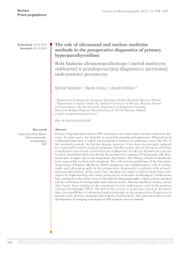 The role of ultrasound and nuclear medicine methods in the