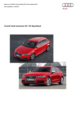 Cennik Audi exclusive S3 / S3 Sportback