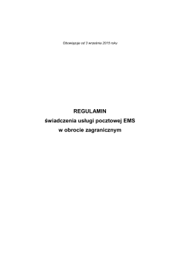 REGULAMIN EMS (obowiązuje od 03.09.2015 roku)