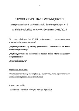 rok szkolny 2013/2014 - Przedszkole Samorządowe Nr 3 im. Marii