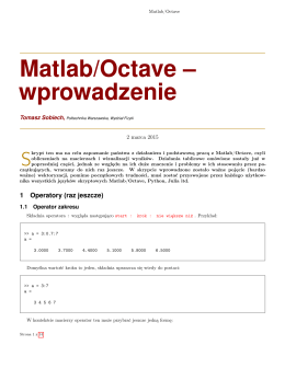 Matlab/Octave – wprowadzenie