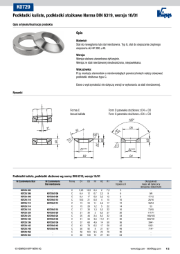 Podkładki kuliste, podkładki stożkowe Norma DIN 6319, wersja 10/01