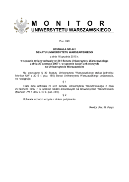 monitor uniwersytetu warszawskiego