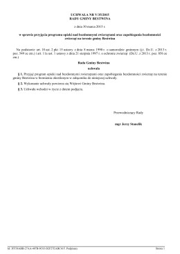 Uchwała Nr V/35/2015 Rady Gminy w Bestwinie z dnia 30 marca