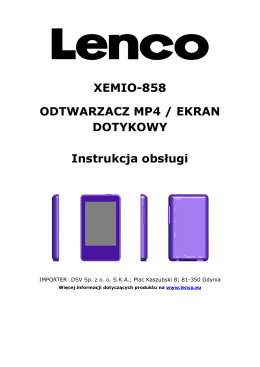 XEMIO-858 ODTWARZACZ MP4 / EKRAN DOTYKOWY