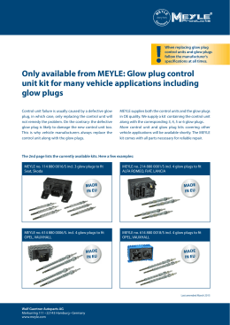 Only available from MEYLE: Glow plug control unit kit