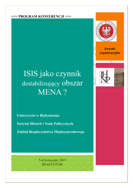 Program konferencji - Instytut Historii Uniwersytetu w Białymstoku