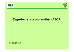 Zagrożenia procesu analizy HAZOP