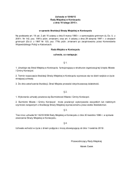 Uchwała nr VI/40/15 Rady Miejskiej w Koniecpolu z dnia 19 lutego