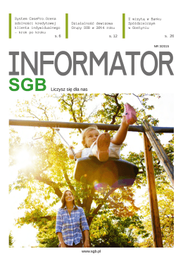 Informator SGB 3/2015 - Spółdzielcza Grupa Bankowa