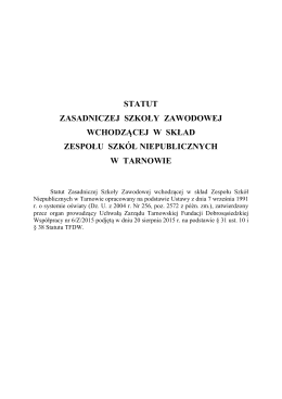 Statut ZSZ - Zespół Szkół Niepublicznych w Tarnowie
