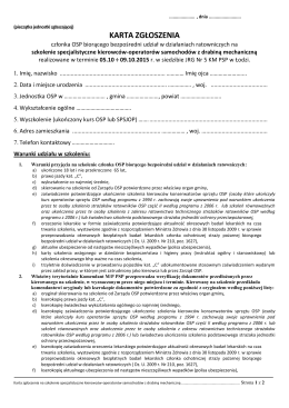 Karat skierowania OSP - PDF - Komenda Wojewódzka Państwowej