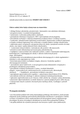 szczegóły naboru [wersja pdf] - Szkoła Podstawowa nr 14 w Gliwicach
