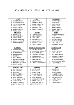 popis igrača za ljetnu ligu azelija 2016 pdf