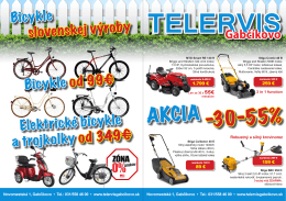 Bicykle slovenskej výroby Bicykle od 99€ Elektrické bicykle a