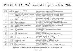 PODUJATIA CVČ Považská Bystrica MÁJ 2016