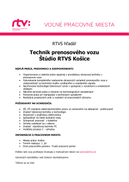 Technik prenosového vozu Štúdio RTVS Košice