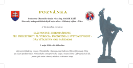 pozvánka - Slovenský zväz protifašistických bojovníkov