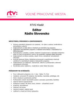 Editor Rádio Slovensko