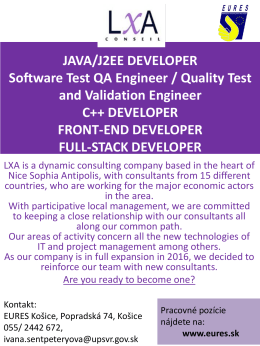 JAVA/J2EE DEVELOPER Software Test QA Engineer