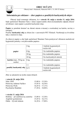 zber papiera a použitých kuchynských olejov