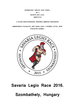 Savaria Legio Race bemutatkozás - PDF