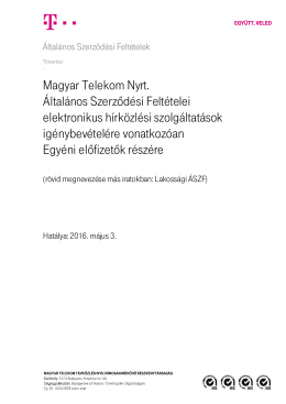 Lakossági ÁSZF - Magyar Telekom