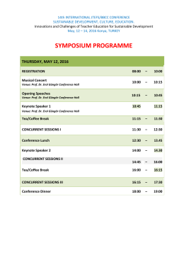 symposıum programme - Konya Necmettin Erbakan Üniversitesi
