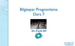 Ders 7 (04.05.2016) - Yrd.Doç.Dr.Fatih AY