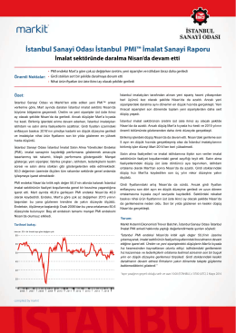 İstanbul Sanayi Odası İstanbul PMI İmalat Sanayi Raporu (Nisan