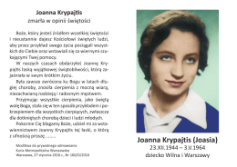 Joanna Krypajtis (Joasia) - Strona o Joasi Krypajtis