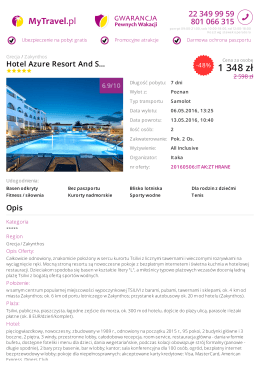 Wczasy Grecja > Zakynthos - Hotel Azure Resort And
