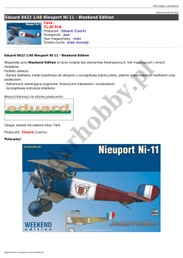 Eduard 8422 1/48 Nieuport Ni-11 - Weekend Edition