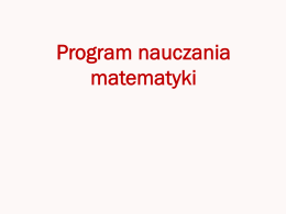 Program nauczania matematyki