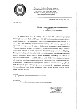 Otzeczenie o jakości wody Choszczno 05.05 - BIP