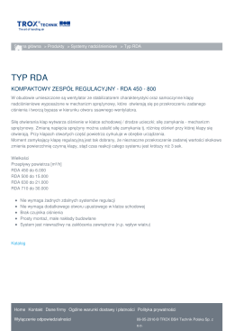 TYP RDA - TROX BSH Technik Polska Sp. z oo