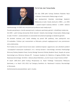 Prof. dr hab. Tomasz Kostka - Prorektor ds. Kształcenia
